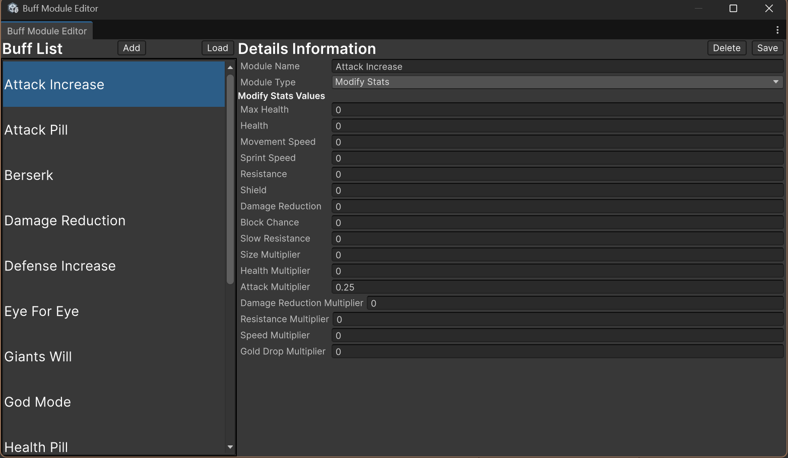 Cell Blockade - Buff Module Editor